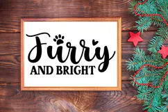 Furry and Bright Sign SVG, Farmhouse Christmas Sign Product Image 3