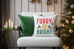 Furry And Bright SVG , Christmas Dog SVG Design Product Image 2