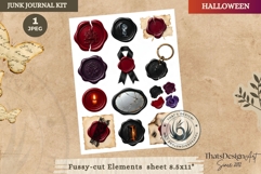 Haunted House Halloween Junk Journal fussy cut Ephemeras Product Image 1