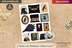 Haunted House Halloween Junk Journal fussy cut Ephemeras Product Image 1