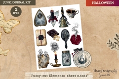 Haunted House Halloween Junk Journal fussy cut Ephemeras Product Image 1