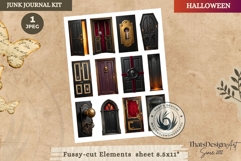 Haunted House Halloween Junk Journal fussy cut Ephemeras Product Image 1