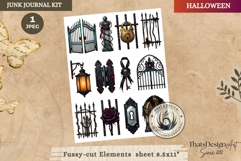 Haunted House Halloween Junk Journal fussy cut Ephemeras Product Image 1