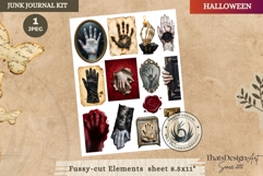 Haunted House Halloween Junk Journal fussy cut Ephemeras Product Image 1