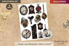 Haunted House Halloween Junk Journal fussy cut Ephemeras Product Image 1