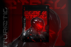 Futuristic Black Steel Flyer Poster Design Product Image 1