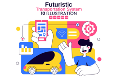 10 Futuristic Transportation System Illustration Product Image 1