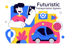 10 Futuristic Transportation System Illustration Product Image 4