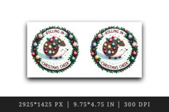 Fuzzy cute hedgehog colorful baubles quote Rolling in Christmas Cheer print 20 oz tumbler skinny mug wrap clipart t-shirt sublimation printable design