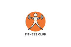 Fitness club logo featuring a stylized figure lifting weight Product Image 1