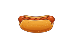 A delicious, detailed hot dog nestled in a golden bun with g Product Image 1