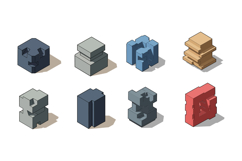 Abstract geometric shapes in a stylish flat design showcasin Product Image 1