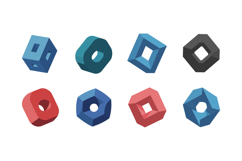 Colorful geometric shapes in a flat design style arranged in Product Image 1