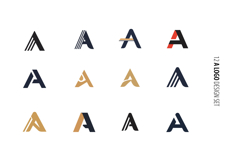 A collection of unique logo designs featuring the letter A i Product Image 1
