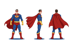 Superhero character transformation in flat style showcasing Product Image 1