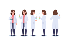Scientist character transformation in flat design showcasing Product Image 1
