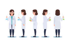 Scientist character performing experiments in lab environmen Product Image 1