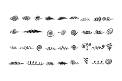 Decorative hand-drawn swirls and lines in a minimal style sh Product Image 1