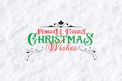Penguin Kisses Christmas Wishes Holiday Shirt Design Product Image 3