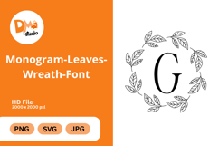 Monogram Leaves Wreath Font Product Image 1