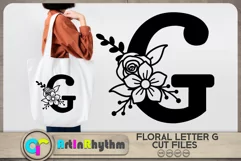 Floral letter G svg cut file / Botanical alphabet SVG Product Image 1