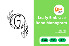 Leafy Embrace Boho Monogram Product Image 1