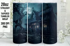 Halloween Scenes Tumbler Wrap, Halloween Witch Tumbler Wrap Product Image 1