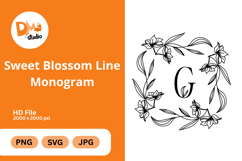 Sweet Blossom Line Monogram Product Image 1