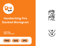 Handwriting Fire Stacked Monogram Product Image 1