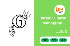 Botanic Charm Monogram -Elegant Floral Letters SVG, PNG, JPG Product Image 1