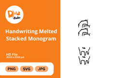 Handwriting Melted Stacked Monogram Product Image 1