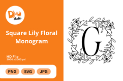 Square Lily Floral Monogram Product Image 1