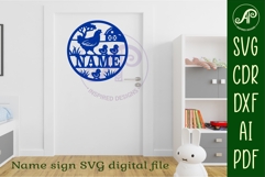 Chickens on the farm name sign design for laser cutting Product Image 7