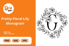 Pretty Floral Lily Monogram Product Image 1