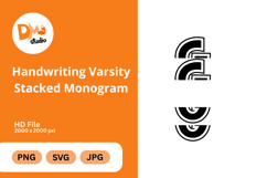 Handwriting Varsity Stacked Monogram Product Image 1