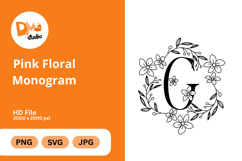 Pink Floral Monogram Product Image 1