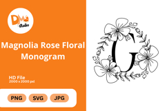 Magnolia Rose Floral Monogram Product Image 1