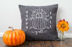 Happy Fall y’all svg sign| fall sign svg| floral pumpkin svg Product Image 7