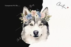 Watercolor Dogs with Flower Crowns Clipart | Watercolor Dog Product Image 2