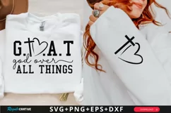 G.O.A.T God Over All Things Sleeve SVG, Christian SVG Design Product Image 1