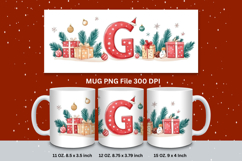 Christmas Mug Customizable Custom Winter Coffee Cup Letter G Product Image 1