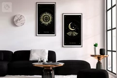 Major Arcana Deck PNG, Black&Gold design Tarot Cards clipart Product Image 4