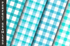Cyan Gingham Digital Papers 16 Variations Product Image 5