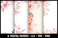 4 Digital Papers Vintage Flowers I Planner Pages A4 Product Image 1
