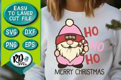 Ho Ho Ho Merry Christmas - A Gnome Cricut Cut File SVG Product Image 1