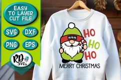 Ho Ho Ho Merry Christmas - A Gnome Cricut Cut File SVG Product Image 2