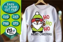 Ho Ho Ho Merry Christmas - A Gnome Cricut Cut File SVG Product Image 4