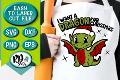 Dragon For Christmas - A Kids Christmas Cricut Cut File Product Image 1