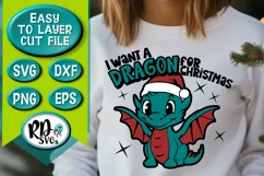 Dragon For Christmas - A Kids Christmas Cricut Cut File Product Image 2