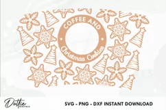 Christmas Cookies Starbucks Hot Cup Wrap SVG Vector 16oz Product Image 2